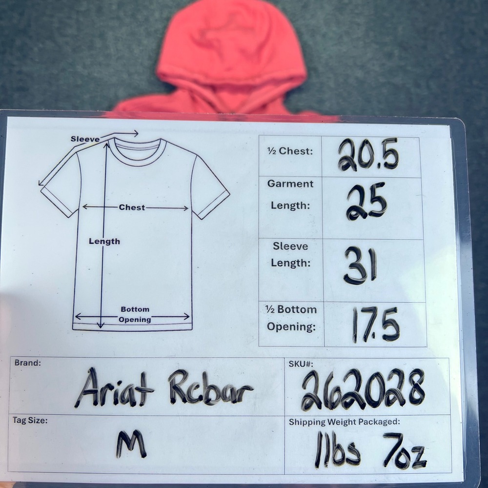 Ariat Rebar Graphic Hoodie Women Medium Pink Workwear Outdoor 10052722 - Picture 3 of 16